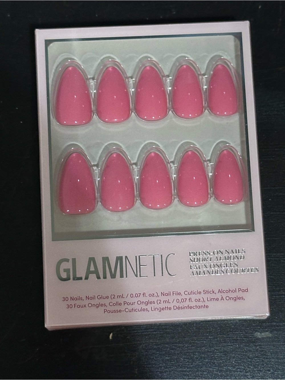 Glamnetic Flamingo Pink Press On Nails Short Almond 30pc NIB